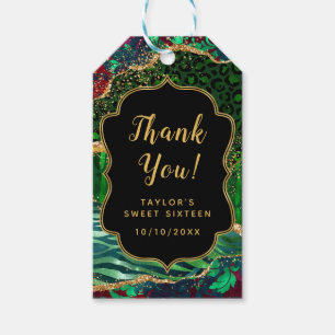 Étiquettes-cadeau Sweet sixteen d'Agate Safari vert Merci