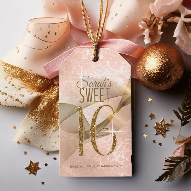 Étiquettes-cadeau Sweet sixteen Rose à persil Gold ID652 (Créateur téléchargé)