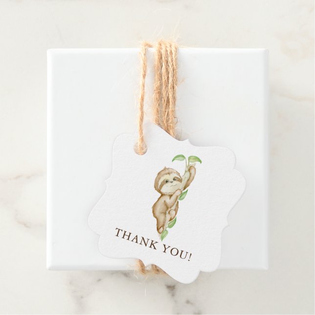 Étiquettes Cadeau Sweet Sloth Baby shower Favoriser (En situation)
