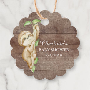 Étiquettes Cadeau Sweet Sloth Baby shower Favoriser