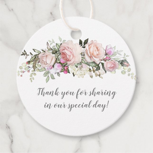 Étiquettes Cadeau Sweethee Blush Mariage | (Devant)