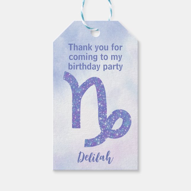 Étiquettes-cadeau Symbole d'astrologie Capricorne sur mesure (Devant)