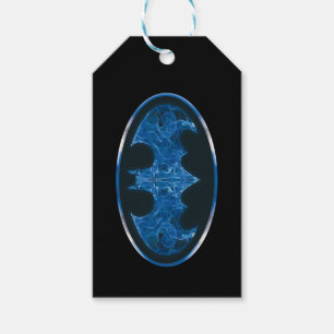 Étiquettes-cadeau Symbole de chauve-souris à fumée bleue