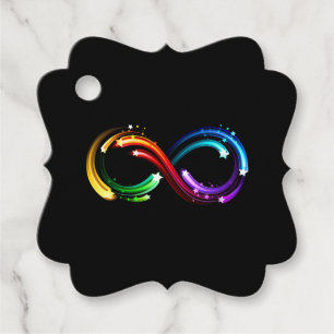 Étiquettes Cadeau Symbole de l'infini des comètes arc-en-ciel