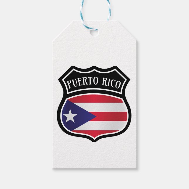 Étiquettes-cadeau Symbole national branché du drapeau de Porto Rico (Devant)