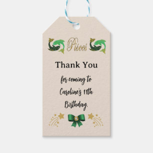 Étiquettes-cadeau Symbole Zodiaque Peint Parties scintillant Or Pois