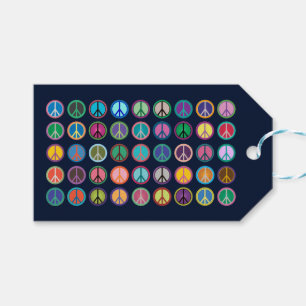Étiquettes-cadeau Symboles de paix colorés