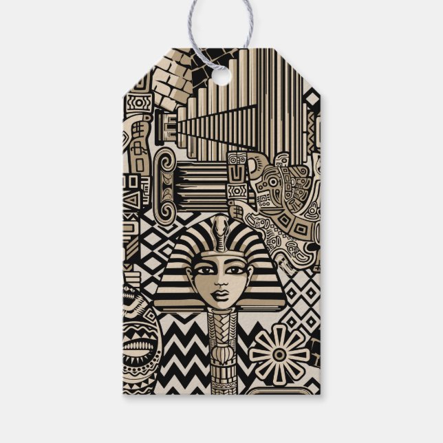 Étiquettes-cadeau Symboles historiques anciens Style de tatouage (Devant)