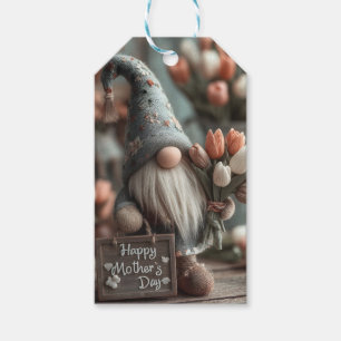 Étiquettes-cadeau Sympathique nome tenant une pancarte "Bonne fête d