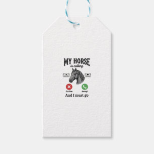 Étiquettes-cadeau T-Shirt de gravure vintage d'appel de cheval drôle