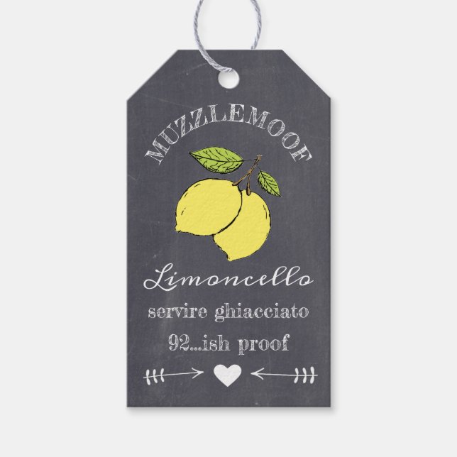 Étiquettes-cadeau Tableau de bord Look Limoncello Bouteille Hang Tag (Devant)