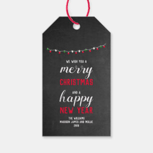 Étiquettes-cadeau Tableau et lumières Joyeux Noël