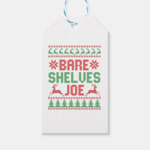 Étiquettes-cadeau Tablettes nues Joe Drôle Vilain Sweater de Noël