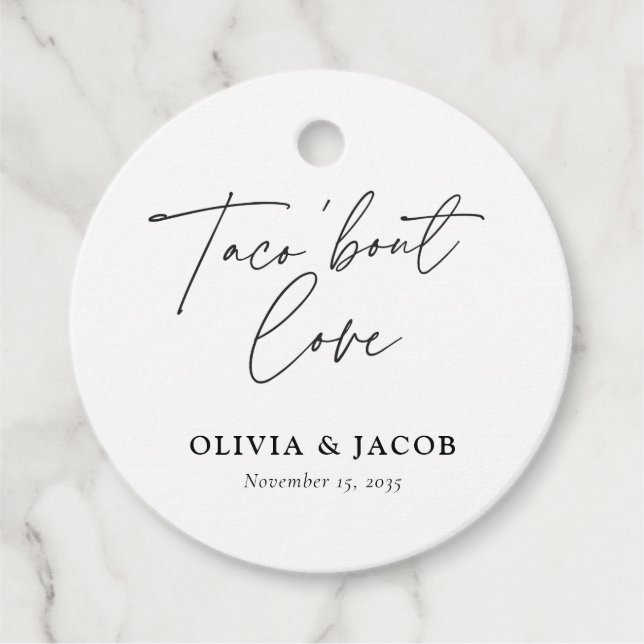 Étiquettes Cadeau Taco bout Love Mexican Couples Shower (Devant)