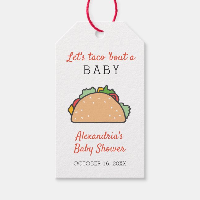 Étiquettes-cadeau Taco Bout Un Baby shower Fiesta Mexicaine (Devant)