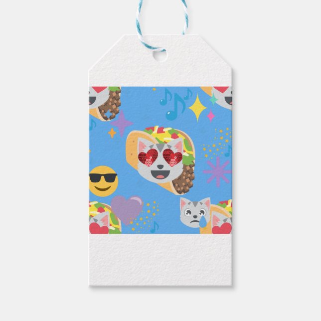 Étiquettes-cadeau taco cat emoji (Devant)