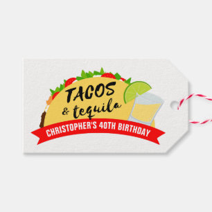 Étiquettes-cadeau Tacos et Tequila fête d'anniversaire