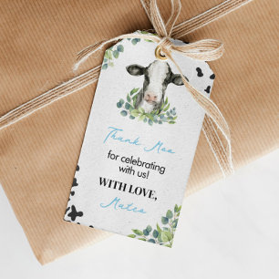 Étiquettes-cadeau Tag Baby shower d'anniversaire de la vache Merci