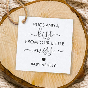 Étiquettes Cadeau Tag baby shower et baiser, Bébée, Kraft