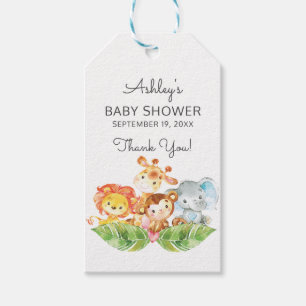 Étiquettes-cadeau Tag Baby shower Favoriser Safari Jungle Boys