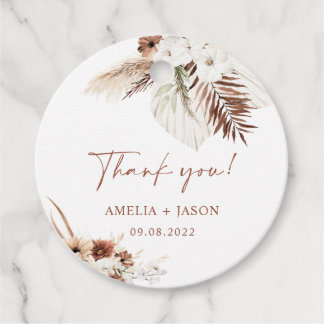 Étiquettes Cadeau Tag Boho Pampas Terracotta Wedding Favor