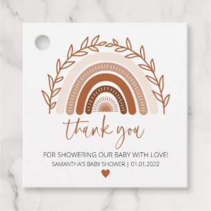 Étiquettes Cadeau Tag Boho Rainbow Faver, Tons Terre Terracotta