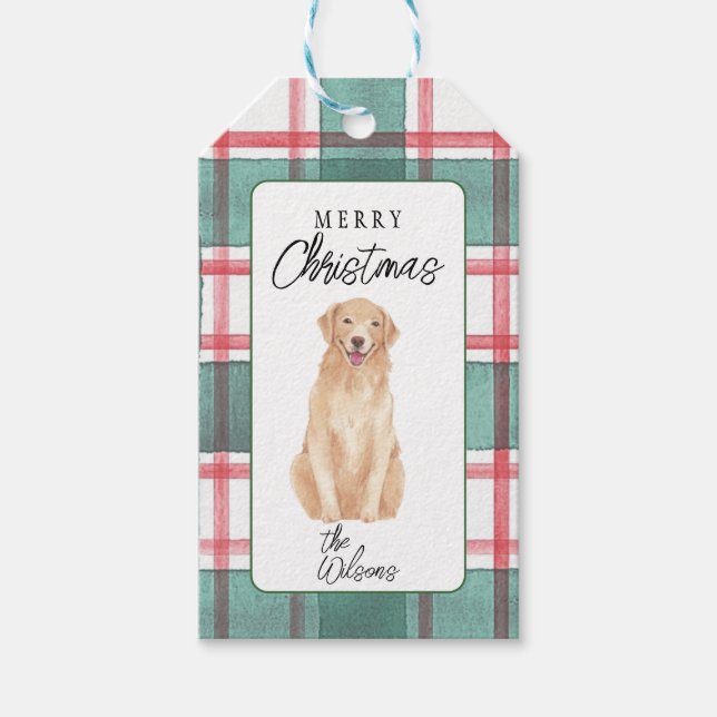 Étiquettes-cadeau Tag cadeau Aquarelle Chien (Devant)
