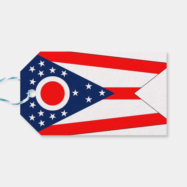 Étiquettes-cadeau Tag cadeau avec le drapeau de l'Etat de l'Ohio, US (Dos Horizontal)