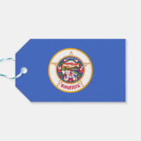 Tag cadeau avec le drapeau de l'état du Minnesota,