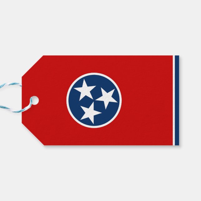 Étiquettes-cadeau Tag cadeau avec le drapeau de l'état du Tennessee, (Dos Horizontal)