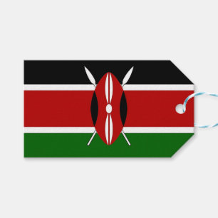 Étiquettes-cadeau Tag cadeau avec le drapeau du Kenya