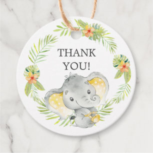 Étiquettes Cadeau Tag Cadeau Baby shower Favoriser Jungle Elephant