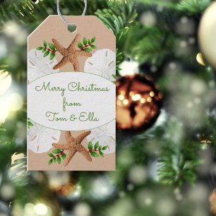 Étiquettes-cadeau Tag Cadeau Cravate de Noël en Dollar de sable de p