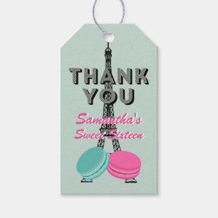 Étiquettes-cadeau Tag cadeau d'anniversaire du Merci sweet sixteen