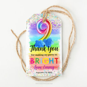 Étiquettes-cadeau Tag cadeau d'anniversaire Holographic Rainbow