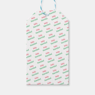 Étiquettes-cadeau Tag cadeau de Feliz Navidad Red et Green Motif