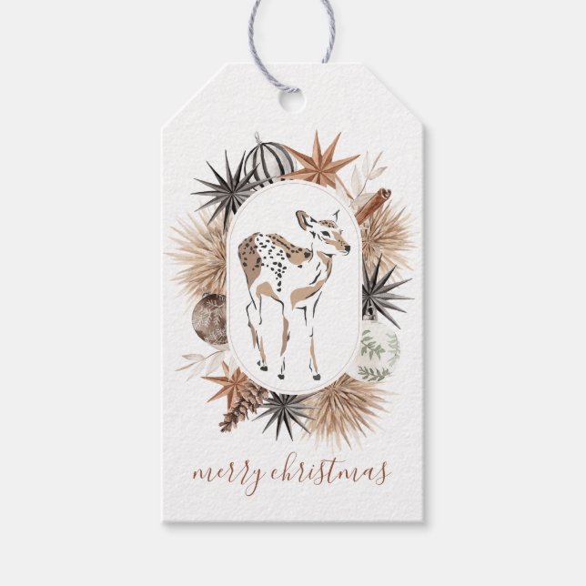 Étiquettes-cadeau Tag cadeau de Noël Rustic Deer (Devant)