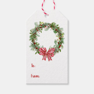 Étiquettes-cadeau Tag cadeau de Noël Wreath