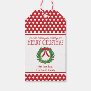 Étiquettes-cadeau Tag cadeau de Noël Wreath