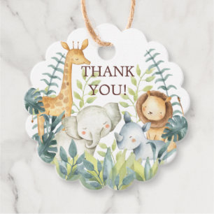 Étiquettes Cadeau Tag Cadeau du Baby shower Jungle Animaux Favoriser