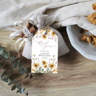 Étiquettes-cadeau Tag cadeau Fête des mariées de tournesol Merci