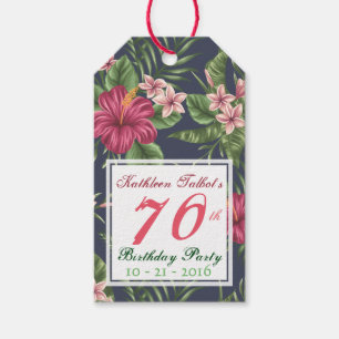 Étiquettes-cadeau Tag cadeau Hibiscus 70e anniversaire de fête