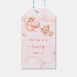 Étiquettes-cadeau Tag cadeau Merci Beary beaucoup Baby shower rose