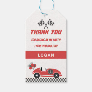 Étiquettes-cadeau Tag cadeau Merci de la voiture Red Race