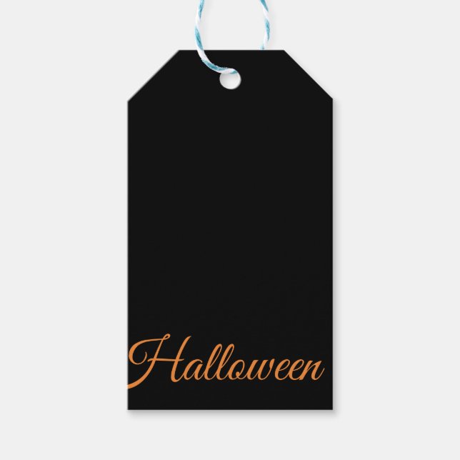 Étiquettes-cadeau Tag cadeau noir de la fête d'Halloween moderne (Devant)