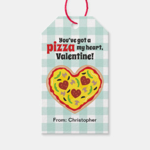 Étiquettes-cadeau Tag cadeau Pizza Valentine pour enfants