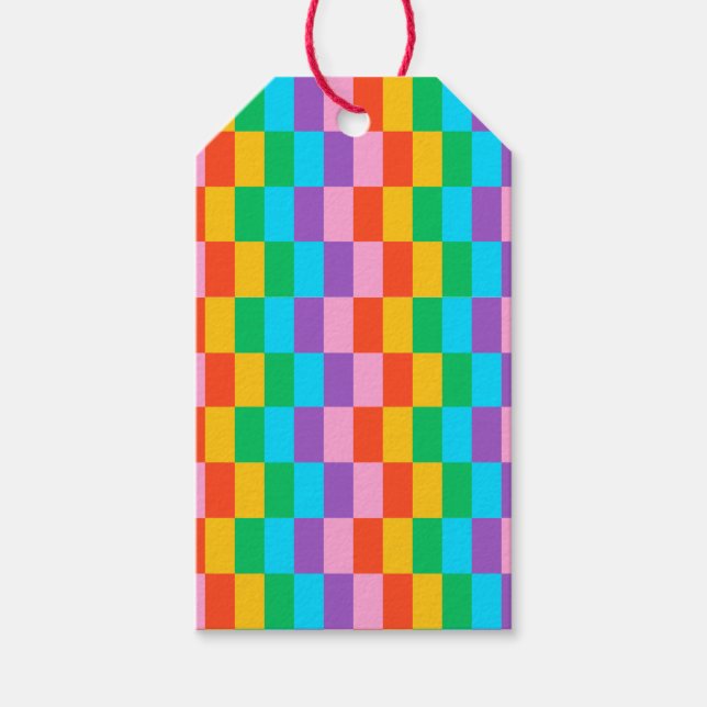 Étiquettes-cadeau Tag Cadeau Rainbow Steps - Gras & Coloré (Devant)