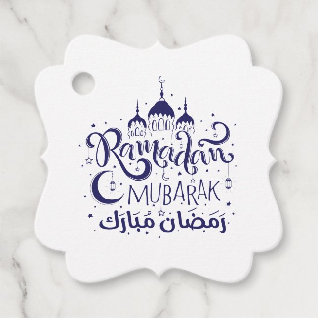 Étiquettes Cadeau Tag cadeau Ramadan Moubarak (Devant)