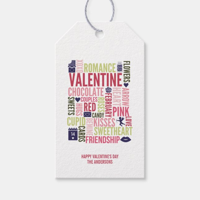 Étiquettes-cadeau Tag cadeau Saint Valentin Mots clés Saint Valentin (Devant)