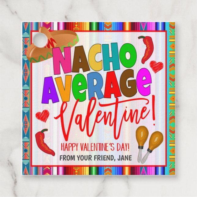 Étiquettes Cadeau Tag cadeau Valentine Nacho (Devant)